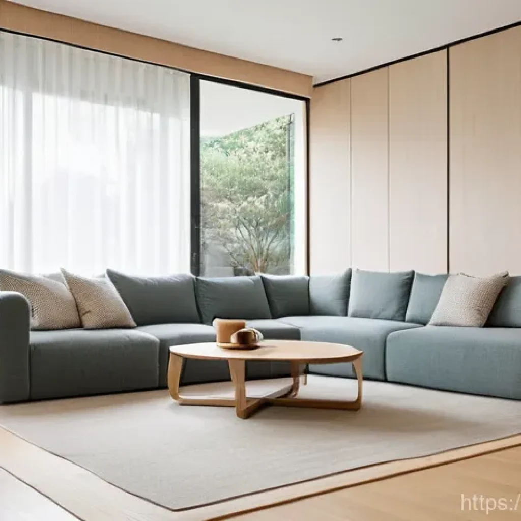 대형 공간 가습기와 소형 가습기의 차이 - **Prompt:** A wide-angle shot of a spacious, modern Japanese living room, filled with soft, diffused...