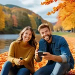 스마트폰 연결 무선 리모컨 추천 - **Prompt 1: Dynamic Group Photo with Wireless Remote**
    "A vibrant outdoor scene of a diverse gro...
